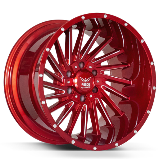 [19692-7] FORCE F38 20X12 6X135/139.7 -44 C.B106.1 CANDY RED MILLED