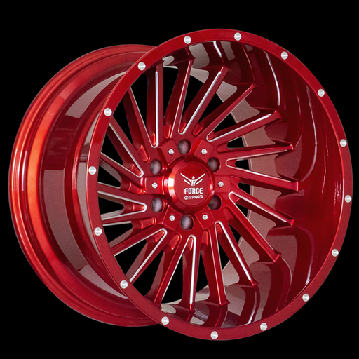 [2212RED5X127] FORCE F38 22X12 5X127/139.7 -44 78.1 CANDY RED MILLED