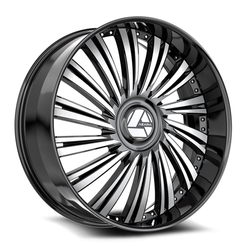 [AZX-10220853635BM] AZARA AZX-102 GLOSS BLACK & MACHINED 20X8.5 5X114.3/5X112 +35 +74.1 *NC*