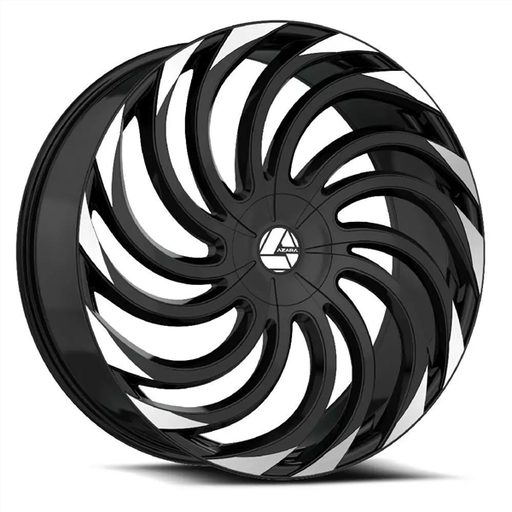 [AZA-5341883635BM] AZARA AZA-534 GLOSS BLACK & MACHINED 18X8 5X112/5X114.3 +35 +74.1 *NC*