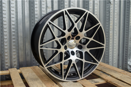 [B3GBMF1925+23] B3 GLOSS BLACK/MACHINE FACE 19X8.5 5X112 +35 +66.6