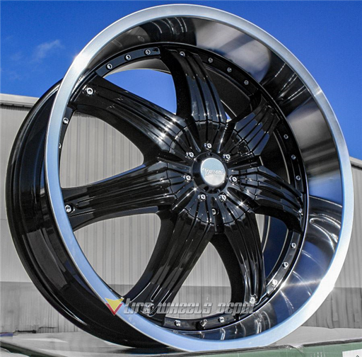 [B110B2230+15] BASSANI-110 BLACK/MACHINE LIP 22X9.5 5X115/5X4.75 +15