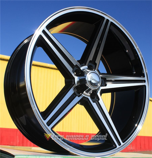 [B51BMF2429+12] BASSANI-B51 (IROC) BLACK/MACHINE 24X9.0 5X4.5/5X115+12