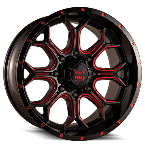 [F4222126139.7-44R/M] FORCE F42 22X12 6X139.7 -44MM 106 RED MILLED
