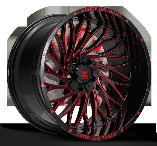 [F5022126135/139.7-44R/M] FORCE OFFROAD F50 22X12 6X135/139.7 110.1 -44MM RED/MILLED