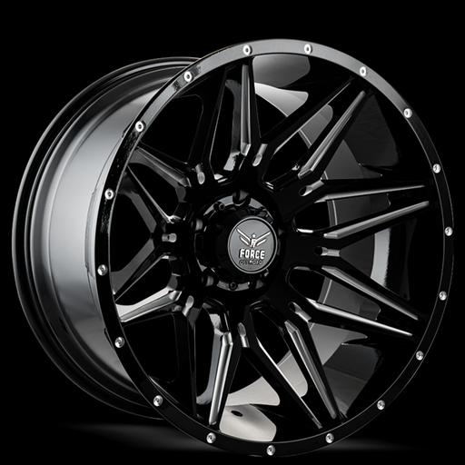 [F3420126H139-44] FORCEOFFROAD F34 20X12 6X139.7 -44 C.B 106.1 BLACK MILLED