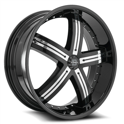 [BL-404208551143+35GB-INS] BLADE-BL404 RAIDER GLOSS BLACK/CHROME INSERTS 20X8.5 5X4.5 +35 +74.1