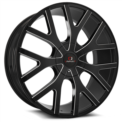 [CLV-15188051143120+35BMW] CAVALLO CLV-15 GLOSS BLACK/MILLED 18X8.0 5X4.5/5X4.75 +35 +74.1