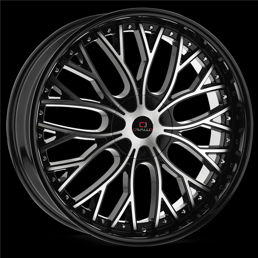 [CLV-33269561351397+15BM] CAVALLO CLV-33 GLOSS BLACK & MACHINED 26X9.5 6X135/6X5.5 +15 +87.1 *NC*