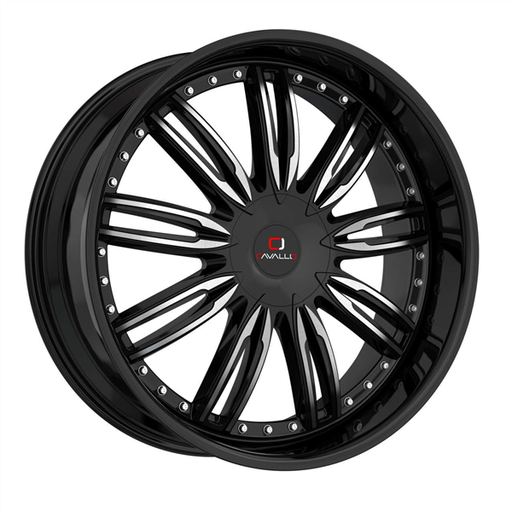 [CLV-54188051143120+35BM] CAVALLO CLV-54 GLOSS BLACK MACHINE 18X8.0 5X4.5/5X4.75 +35 +74.1*NC*