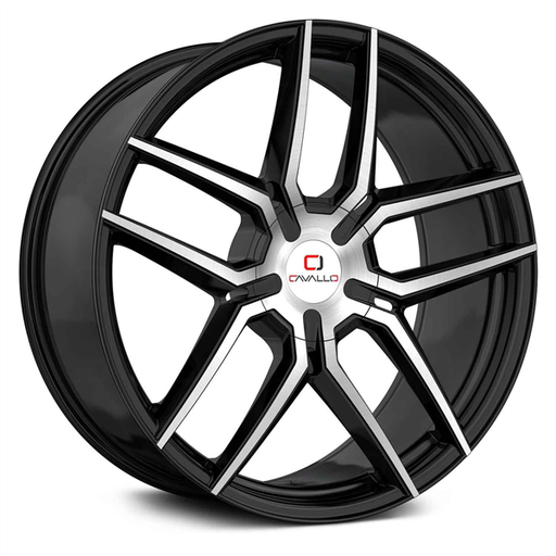 [CLV-55188041001143+35BM] CAVALLO CLV-55 GLOSS BLACK MACHINED 18X8.0 4X100/4X114.3 +35 +74.1 *NC*