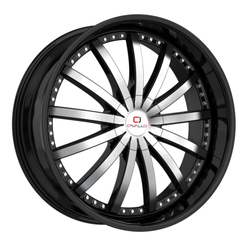 [CLV-53208551143120+35BM] CAVALLO-CLV53 20X8.5 5X114.3/5X120 +35 C.B 74.1 GLOSS BLACK MACHINE