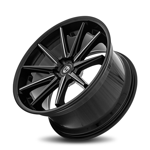 [C24-201051123573BMW] CURVA CONCEPTS-C24 GLOSS BLACK/MILLED 20X10.5 5X112 +35 +73.1 *STAGGERED*