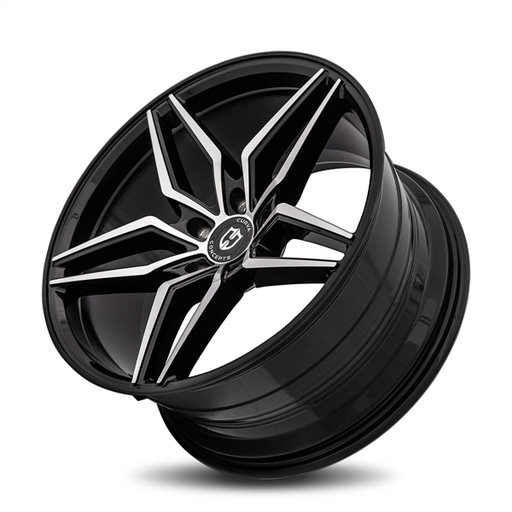 [C25-2010BLNK4073BMF] CURVA CONCEPTS-C25 GLOSS BLACK/MACHINE FACE 20X10 BLANK +40 +73.1 *5X112/5X4.5/5X4.75* *STAGGERED*