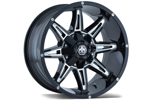 [8090-8952M] MAYHEM RAMPAGE BLACK/MILLED SPOKES 18X9 5-127/5-139.7 -12MM 87MM