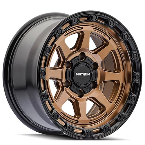 [8306-7873BZ] MAYHEM RIDGELINE 17X8.5 5X127 -6MM 78.1 SATIN BRONZE W/ BLACK LIP