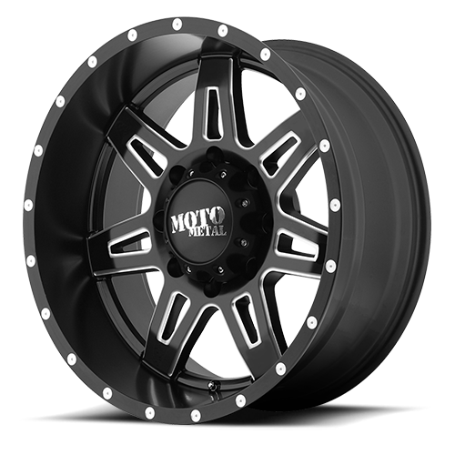 [MO97521268944N] MO975 20X12 6X139.7 -44 C.B-106.25 SATIN BLACK MILLED MOTO