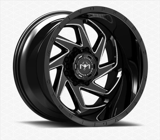 [426BM-2108919] MOTIV 426 MORPH 20X10 8X180 -19MM 125.20 BLACK W/MILLED SPOKES