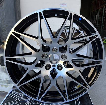 [CF622GBMF1925+39] CYBER FORGED-CF622 GLOSS BLACK/MACHINE FACE 19X9.5 5X112 +39 +66.45 *NO CENTER CAP*
