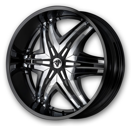 [DIABLOELITEB2651+30-G2] DIABLO-ELITE BLACK W/ CHROME INSERTS 26X10 6X135/6X5.5 +30 **(G-2)**