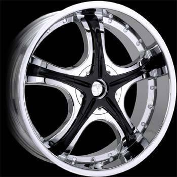 [DIABLOXLR82452+15] DIABLO-XLR8 CHROME W/ BLACK INSERTS 24X10 6X5.5+108