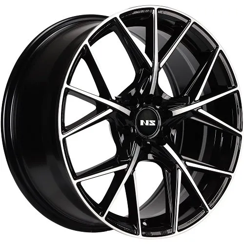 [NS1808188026+35BMF] NS1808 18X8 5X100/114.3 +35MM 73.1 GLOSS BLACK MACHINED FACE