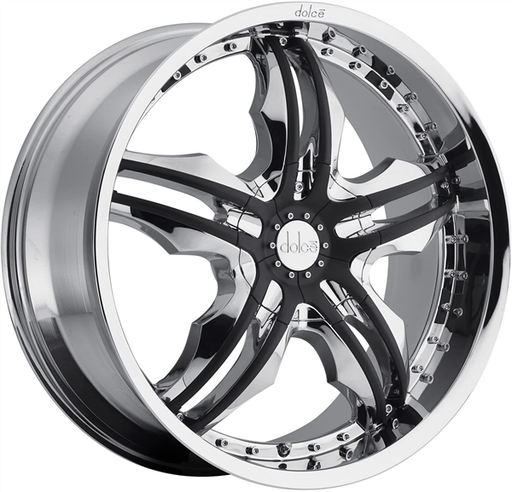 [DC4622956S35CH] DOLCE-DC46 CHROME W/BLACK INSERTS 22X9.5 6X135 +35 +87.1