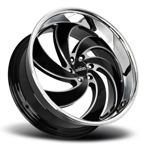 [C06463924GBMLSS] RETRO 6 24X10 6X139.7 +24 CB106.4 GLOSS BLACK MILLED LIP