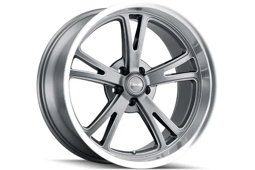 [606-2165G] RIDLER 606 20X10 5X114.3 +0 CB83.82 GREY WMILLED SPOKES CHROME LIP