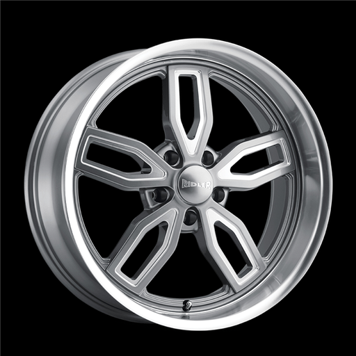 [608-8861G] RIDLER 608 18X8 5X4.75 +0MM 72.62CB GREY W/MILLED SPOKES DIAMOND LIP