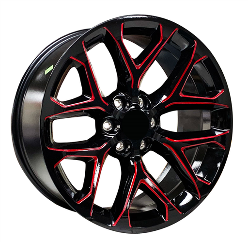 [RP03224GBRM] RP032 24X10 6X139.7 SNOWFLAKE +28 CB78.1 GLOSS BLACK RED MILLED