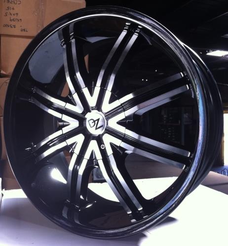 [DZ102B2430+15] DZ-102 MACHINE/BLACK W/BLACK LIP 24X9.0 5X115/5X4.75 +15