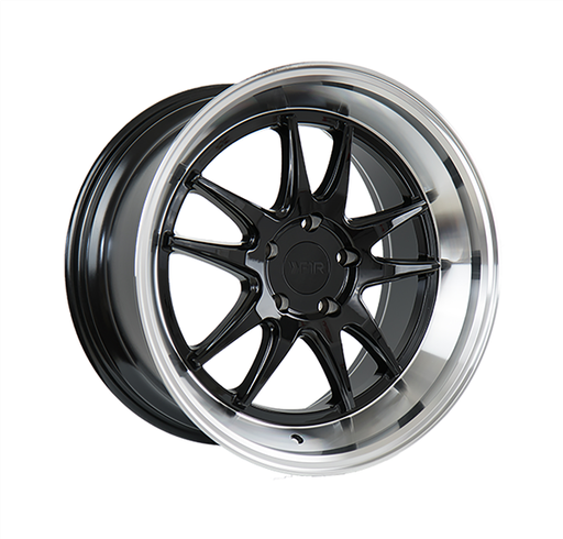 [F102BP1811+38-2] F1R-F102 GLOSS BLACK/POLISH LIP 18X9.5 5X100 +38 *STAGGERED*