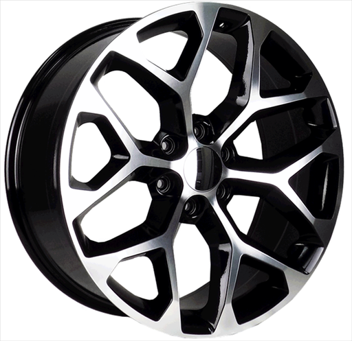 [SMX201/26X10[AD]] SNOWFLAKE 26X10 6X139.7 +24MM 78.1 GLOSS BLACK MACHINED