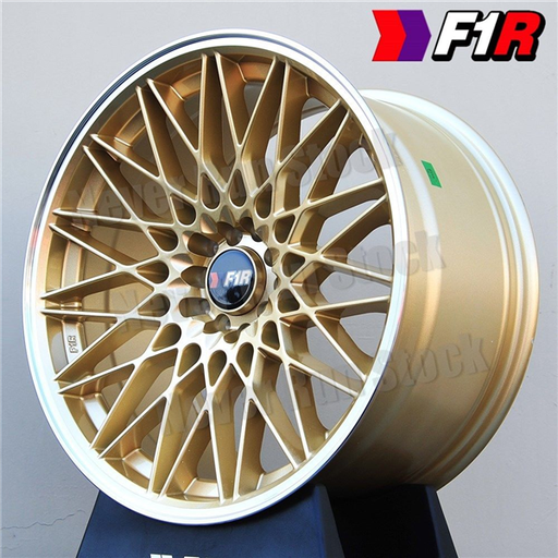 [F23MG1815+38] F1R-F23 MACHINE GOLD/POLISH LIP 18X8.5 5X100/5X4.5+38 *STAGGERED*