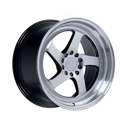 [F28BM2029+35] F1R-F28 MACHINE BLACK/POLISH LIP 20X8.5 5X4.5+35 *STAGGERED*