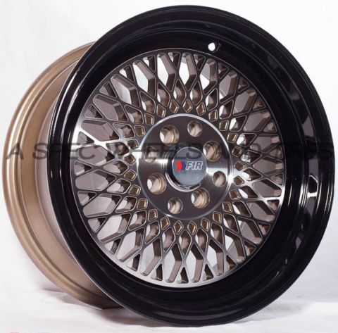 [F01BZ1604+25] FIR-F01 MACHINE FACE BRONZE/BLACK LIP 16X8.0 4X100/4X4.5+25