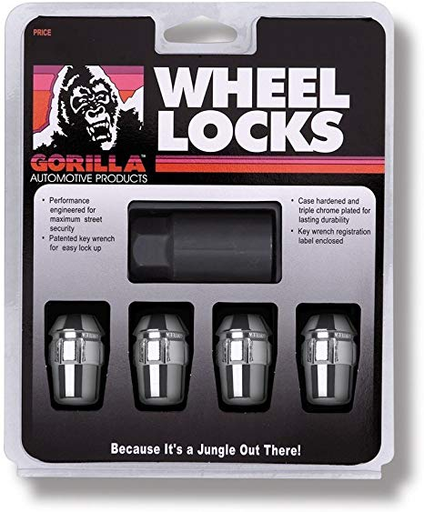[71631N] GORILLA WHEEL LOCKS-12X1.50 ACORN CHROME AFTER MARKET WHEELS #71631N