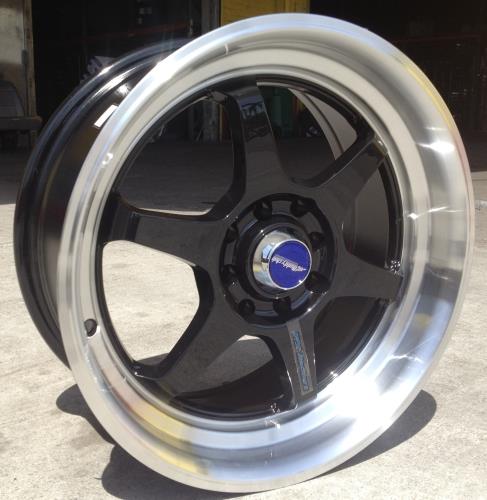 [ID466BM1504+25] ID-466 BLACK/MACHINE LIP 15X6.5 4X100/4X4.5 +25