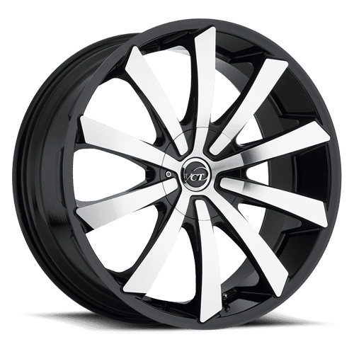 [V48-209105115120+15BM] V48 22X9.5 5X115/120 +15 CB73.10 BLACK MACHINED