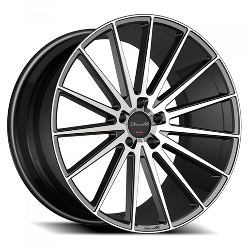 [2015F45GAVERMB] VERDI 20X10.5 5X114.3 +45 73.1 MB GLOSS BLACK W/MACHINED FACE