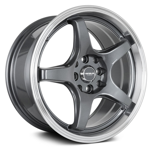 [VS00515758H/114.3+35GM/ML] VERSUS VS005 15X7.5 4X100/114.3 +35MM 73.1 GUNMETAL MACHINED LIP