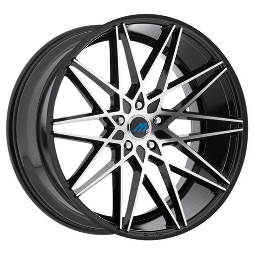 [ME20-2085II35CGBMF] MACH-ME20 GLOSS BLACK/MACHINE FACE 20X8.5 5X112 +35 +66.56