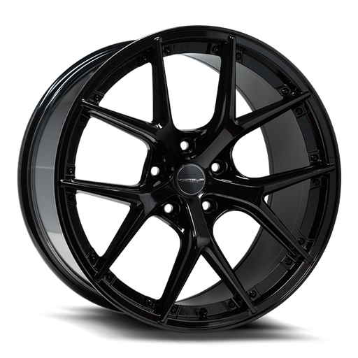 [VS0919855112GBBR] VS09 19X8.5 5X112 +35MM 73.1 GLOSS BLACK W/BLACK RIVETS