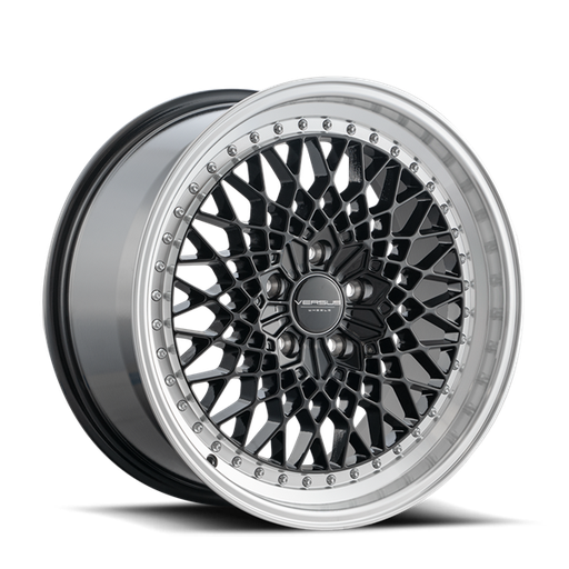 [E308188505U] VS626 18X8.5 5X114.3 C.B73.1 +40 BLACK/MACHINED LIP/CHROME RIVERTS