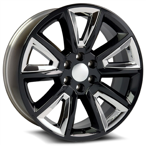 [C08-2410655+31GBCIS] O.E. REVOLUTION-C08 GLOSS BLACK/CHROME INSERTS 24X10 6X5.5 +31 +78.1 *NC*