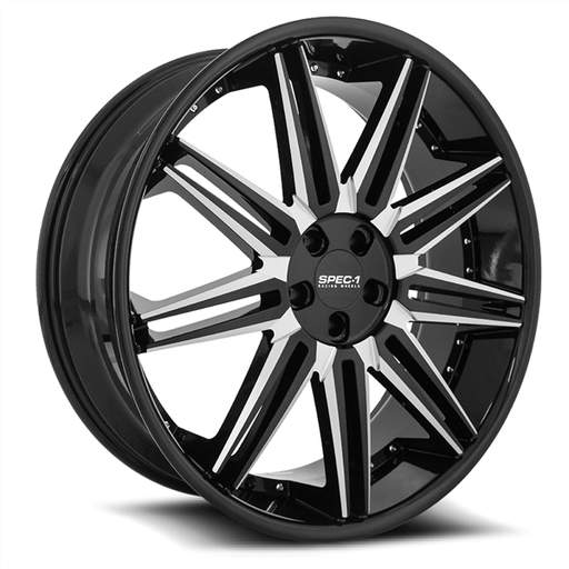 [SPL00624104040GBML] SPEC-1 LUXURY SPL-006 GLOSS BLACK/MILLED 24X10 BLANK +40 +74.1 *STAGGERED* *5X115/5X4.75/5X127