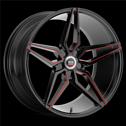 [SPM81221054020GBRL] SPEC-1 MONOTEC SPM-81 GLOSS BLACK/RED MILLED 22X10.5 5X115 +20 +73.1