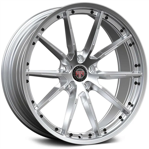 [RF1-2010520R+30S] RF1 20X10 5X120 +30 CB74.1 SILVER BLACK RIVETS (SOLD ONLY AS STAGGERED FITMENTS)