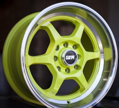 [STR501GR1504+25] STR RACING-501 GREEN/MACHINE LIP 15X8.0 4X100/4X4.5 +25